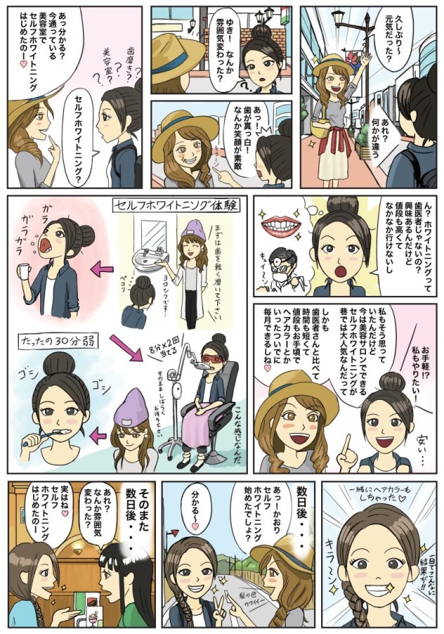 ホワイトニング漫画美容室